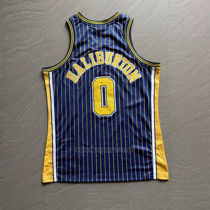 Camiseta Indiana Pacers Tyrese Haliburton NO 0 Mitchell & Ness 2020-21 Azul